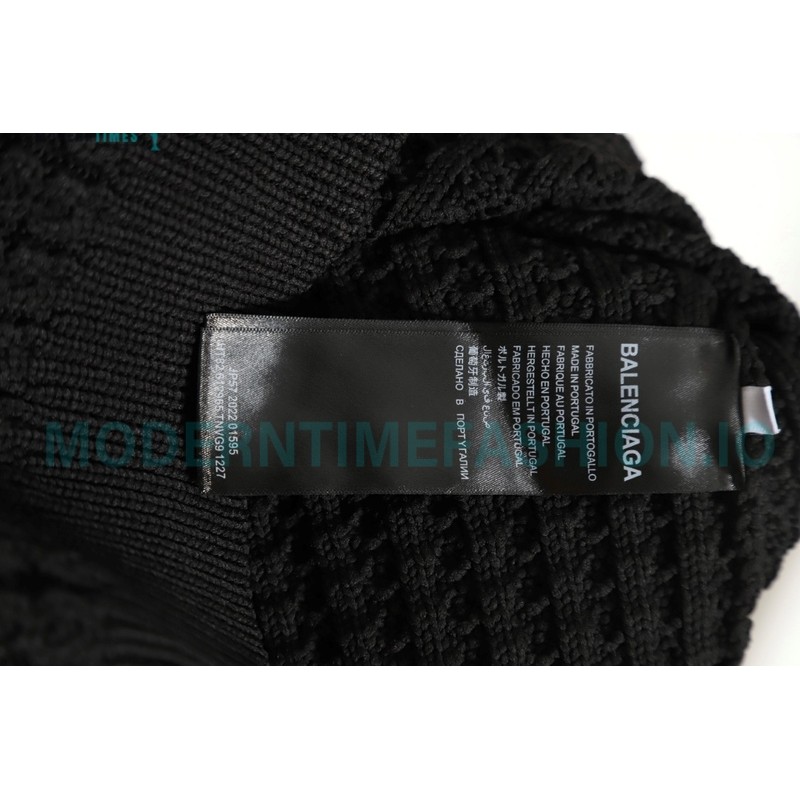 Balenciaga - 23FW Woolen Jacquard Shoulder Label Crewneck Sweater