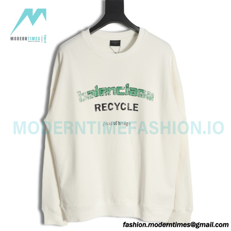 Balenciaga - Recycle Drill Letter Mottled Printed Crew-neck Sweatshirt