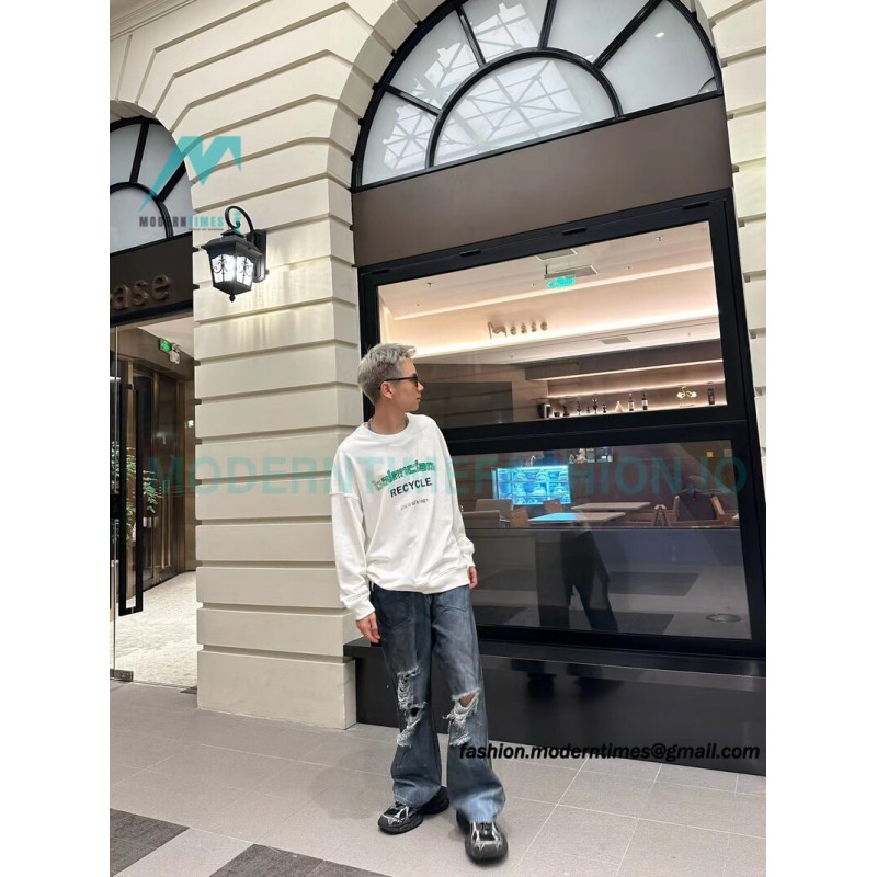 Balenciaga - Recycle Drill Letter Mottled Printed Crew-neck Sweatshirt