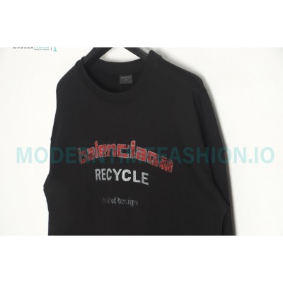 Balenciaga - Recycle Drill Letter Mottled Printed Crew-neck Sweatshirt
