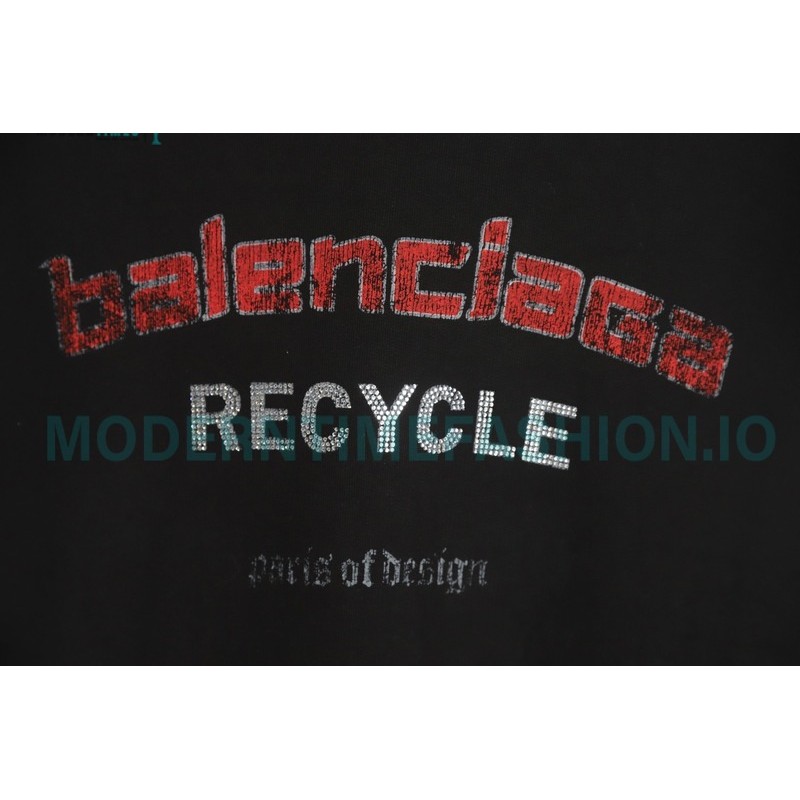 Balenciaga - Recycle Drill Letter Mottled Printed Crew-neck Sweatshirt