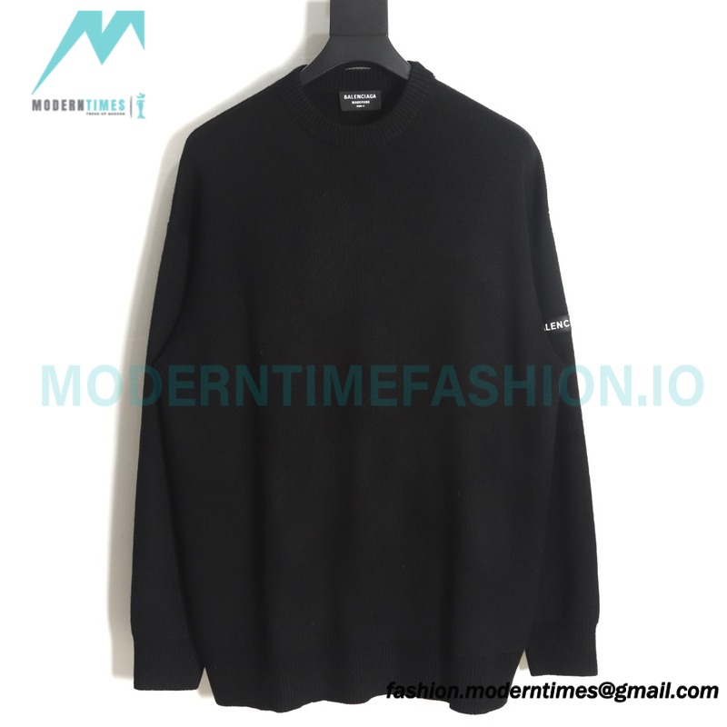 Balenciaga - 23FW Cashmere Blend Armband Crewneck Sweater