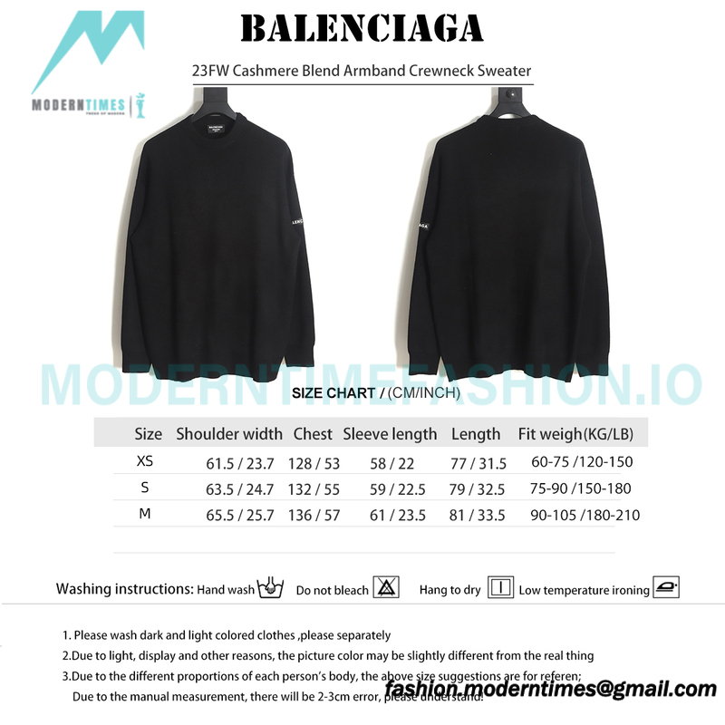 Balenciaga - 23FW Cashmere Blend Armband Crewneck Sweater