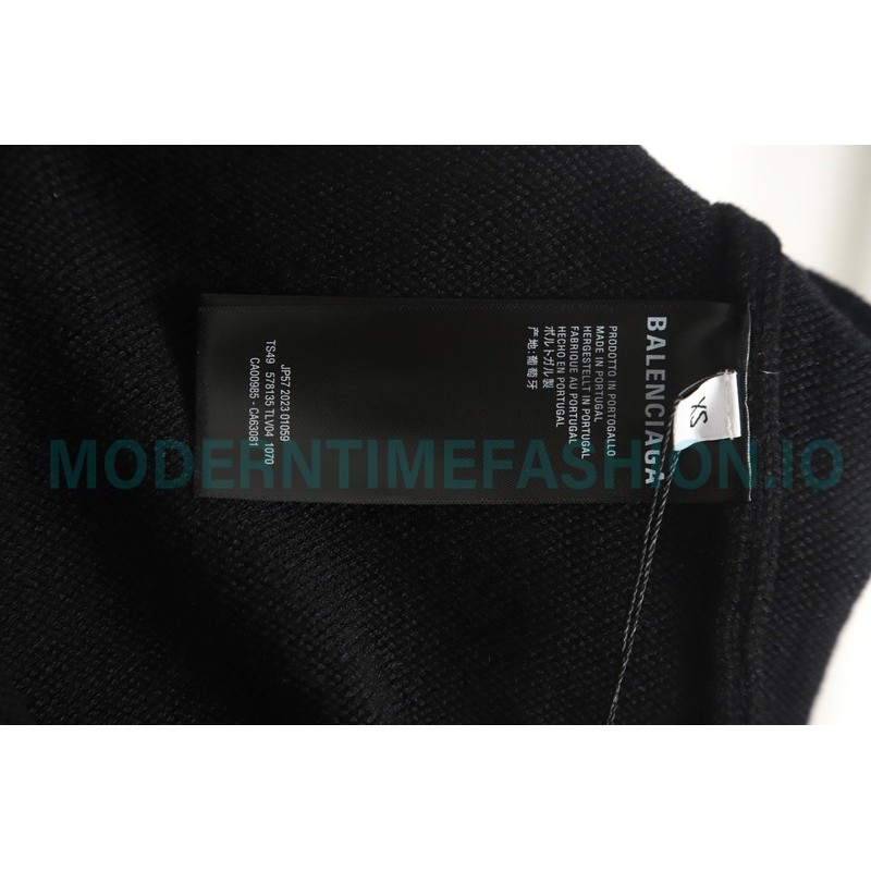 Balenciaga - 23FW Cashmere Blend Armband Crewneck Sweater