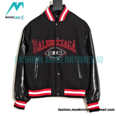 Balenciaga - Letterlock Embroidered Baseball Jacket