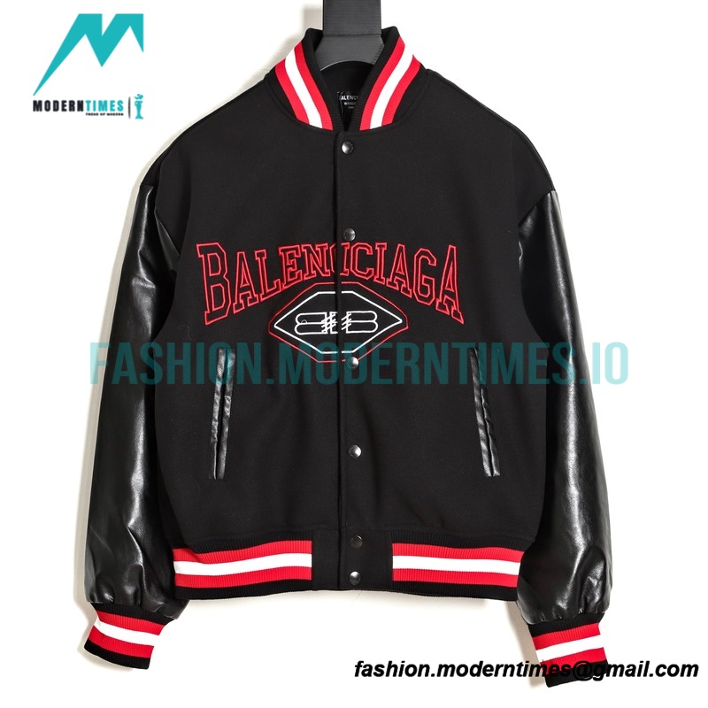 Balenciaga - Letterlock Embroidered Baseball Jacket