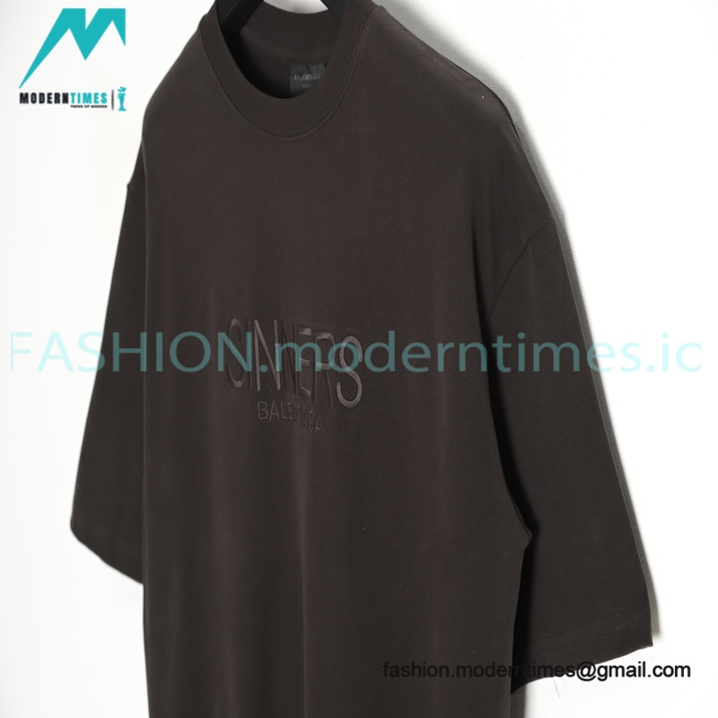 Balenciaga - Word Embroidered Short Sleeve T-shirt