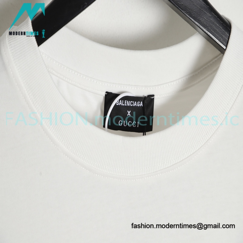 Balenciaga - Gucci Co-branded Letter Print Short Sleeve T-shirt