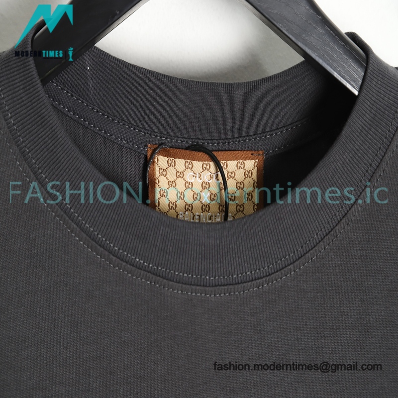 Balenciaga - Gucci 2023 Co-branded Color Gradient Logo Spring/Summer New T-shirt