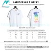Balenciaga - Gucci 2023 Co-branded Color Gradient Logo Spring/Summer New T-shirt