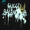 Balenciaga - Gucci Co-branded Green and Yellow Fluid Graffiti Print Short Sleeve
