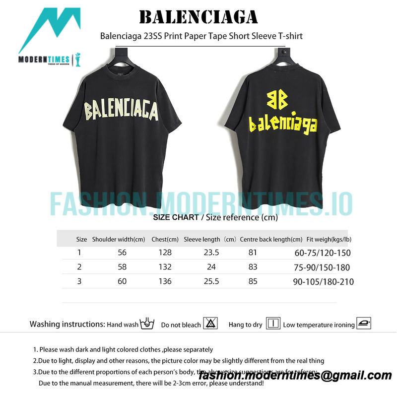 Balenciaga - 23SS Print Paper Tape Short Sleeve T-shirt