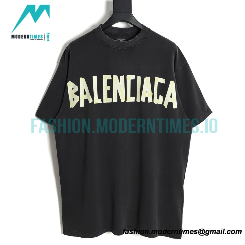 Balenciaga - 23SS Print Paper Tape Short Sleeve T-shirt