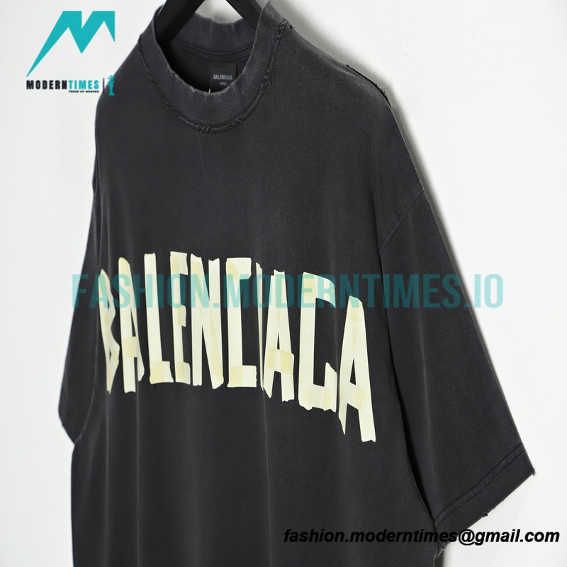 Balenciaga - 23SS Print Paper Tape Short Sleeve T-shirt