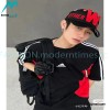 Balenciaga - Adidas Co-branded 23SS Black and Red Patchwork Short Sleeve T-shirt