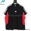 Balenciaga - Adidas Co-branded 23SS Black and Red Patchwork Short Sleeve T-shirt