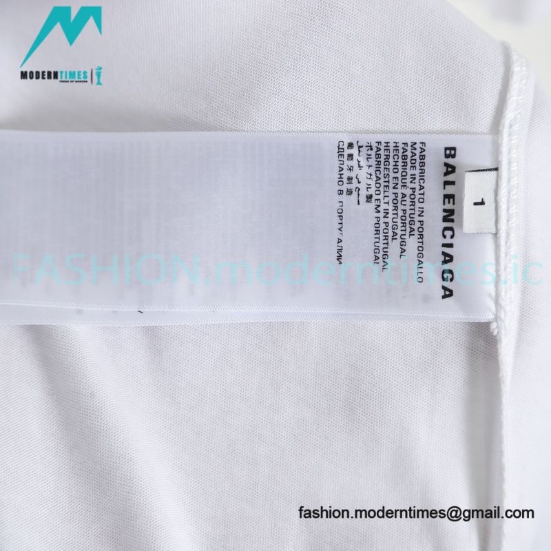 Balenciaga - 23SS Threaded Back Neck Embroidered Word Short Sleeve T-shirt