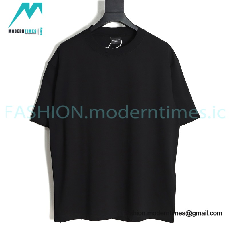 Balenciaga - 23SS Threaded Back Neck Embroidered Word Short Sleeve T-shirt