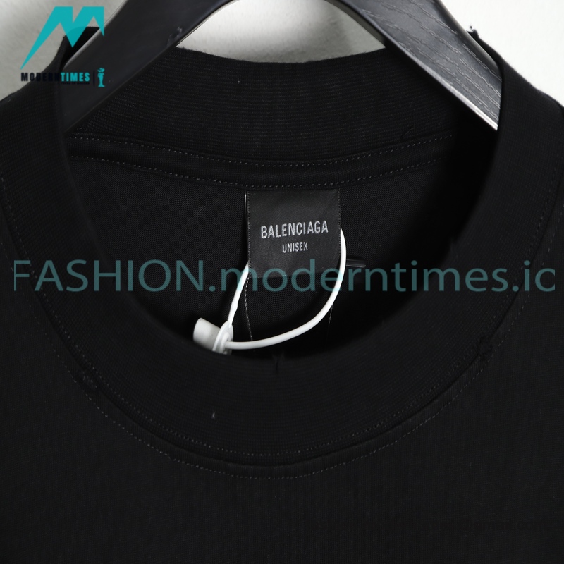 Balenciaga - 23SS Threaded Back Neck Embroidered Word Short Sleeve T-shirt