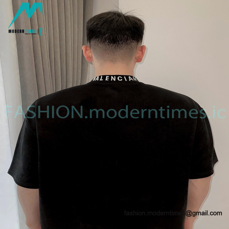 Balenciaga - 23SS Threaded Back Neck Embroidered Word Short Sleeve T-shirt