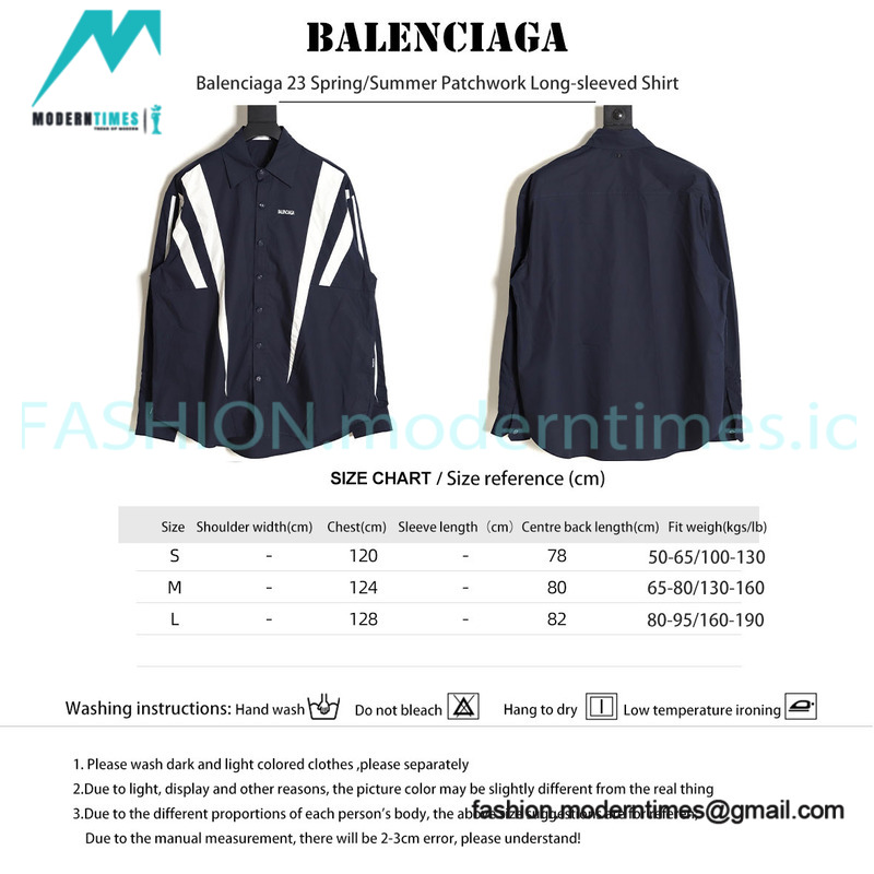 Balenciaga 23SS Spring/Summer Patchwork Long Sleeve Shirt