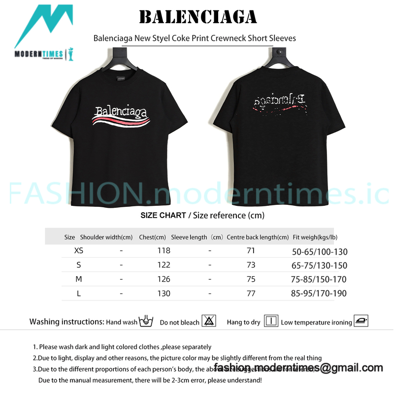 Balenciaga - New Styel Coke Print Crewneck Short Sleeves