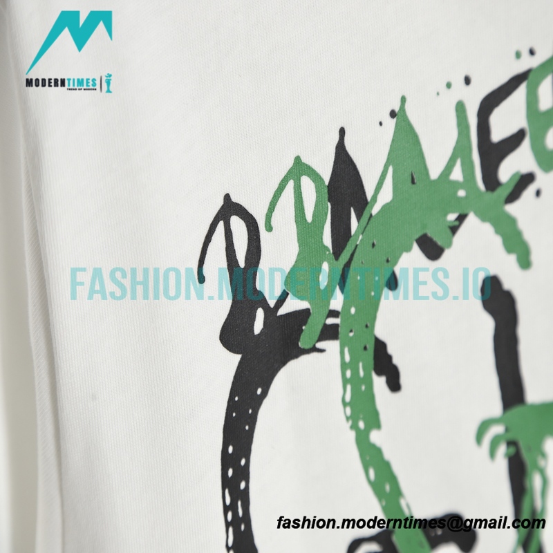 Balenciaga - Gucci Co-branded Style White/Green Graffiti Short Sleeve