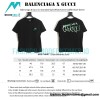 Balenciaga - Gucci Co-branded Style White/Green Graffiti Short Sleeve