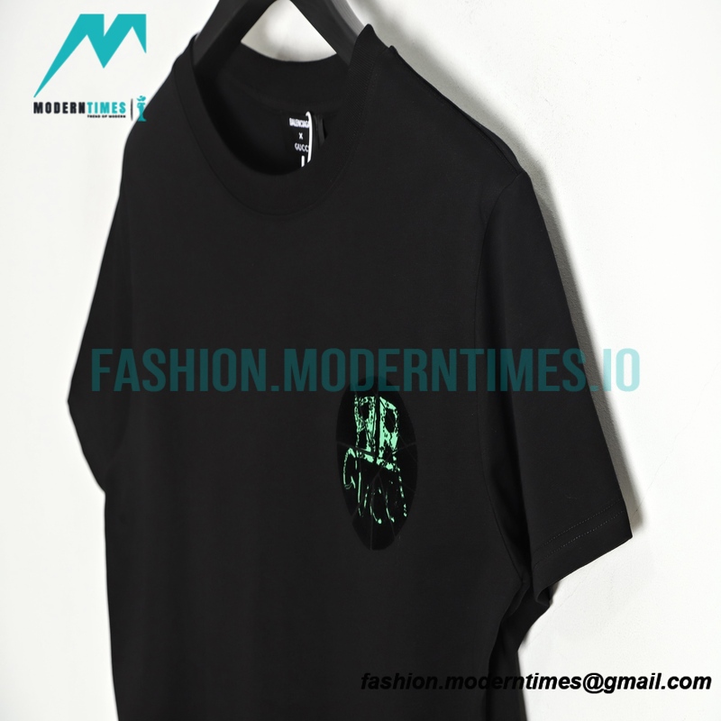 Balenciaga - Gucci Co-branded Style White/Green Graffiti Short Sleeve