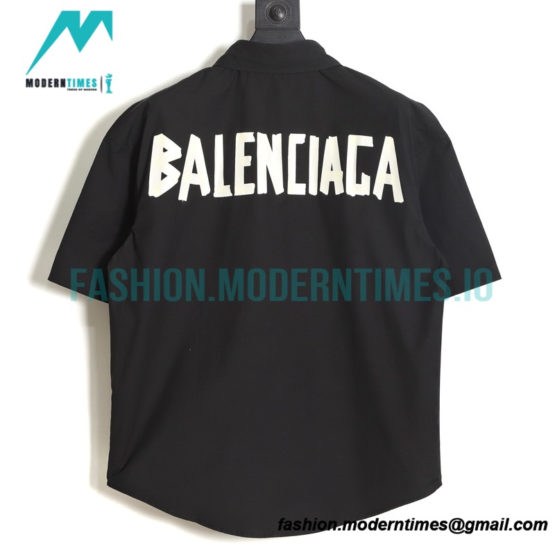 Balenciaga - 23ss Tape Letter Logo Short Sleeve Shirt