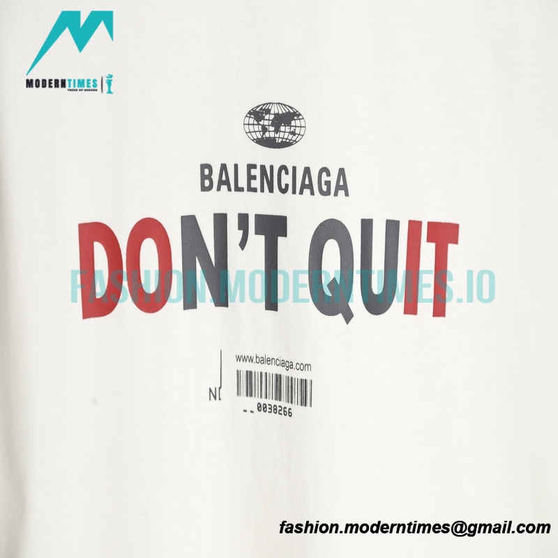 Balenciaga - Barcode Letter Print Short Sleeve T-shirt