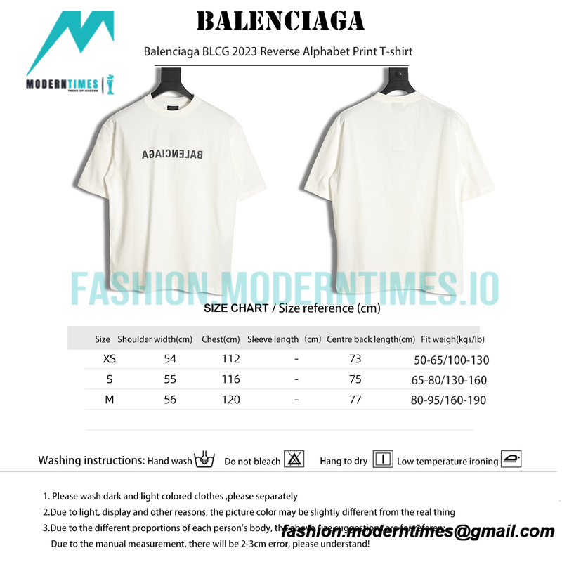 Balenciaga - 2023 Reverse Alphabet Print T-shirt