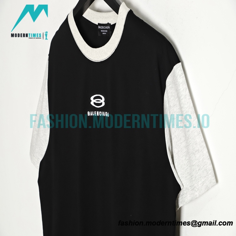 Balenciaga - Double Ring Embroidery Fake Two-piece Long Sleeve T-shirt