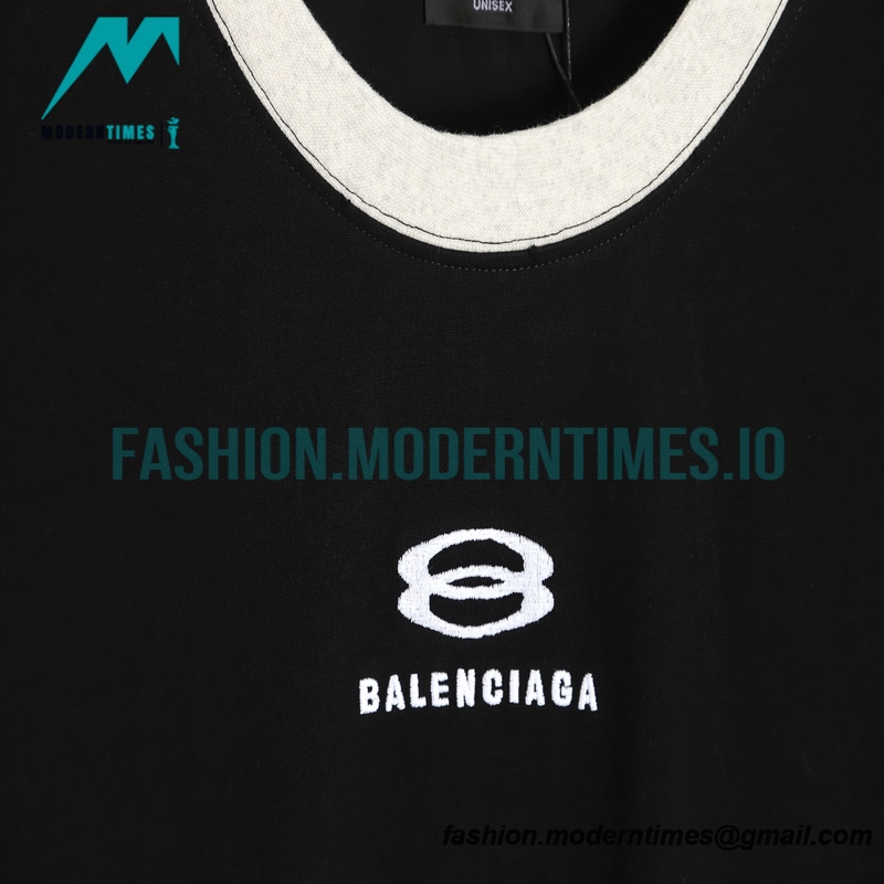 Balenciaga - Double Ring Embroidery Fake Two-piece Long Sleeve T-shirt