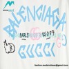 Balenciaga - Co-branded Blue Pink Letter Doodle Short sleeve