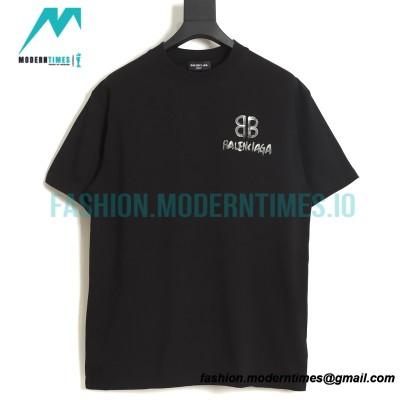 Balenciaga - 22SS Double B Hand Painted Luminous Collection Short Sleeve