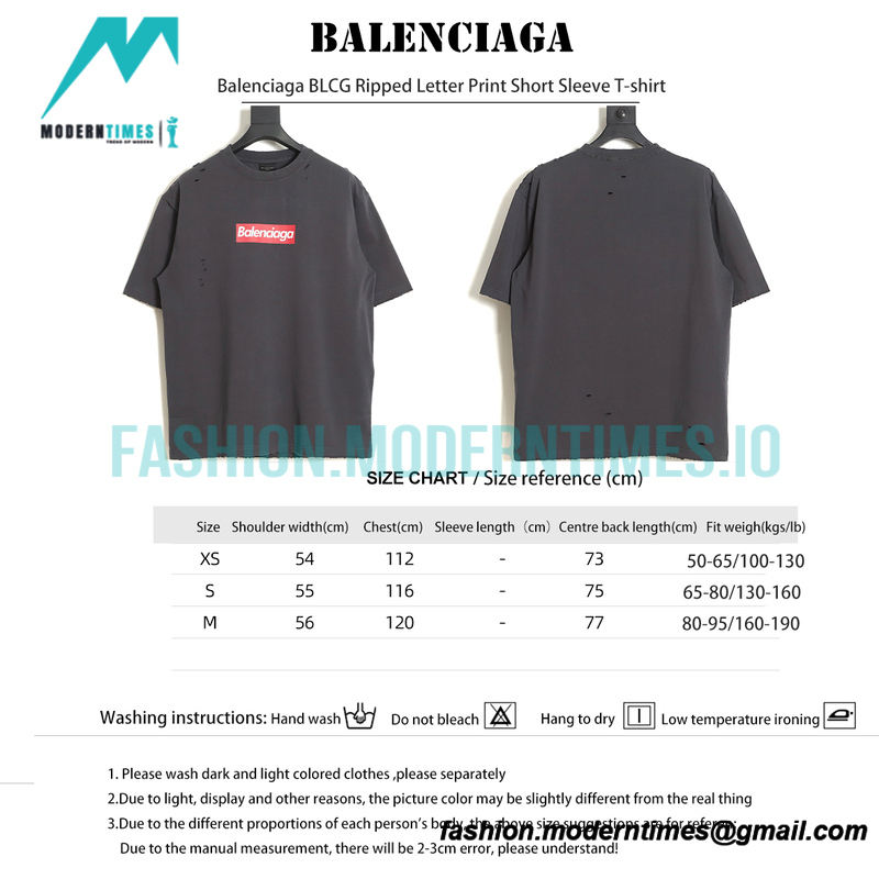 Balenciaga - Ripped Letter Print Short Sleeve T-shirt