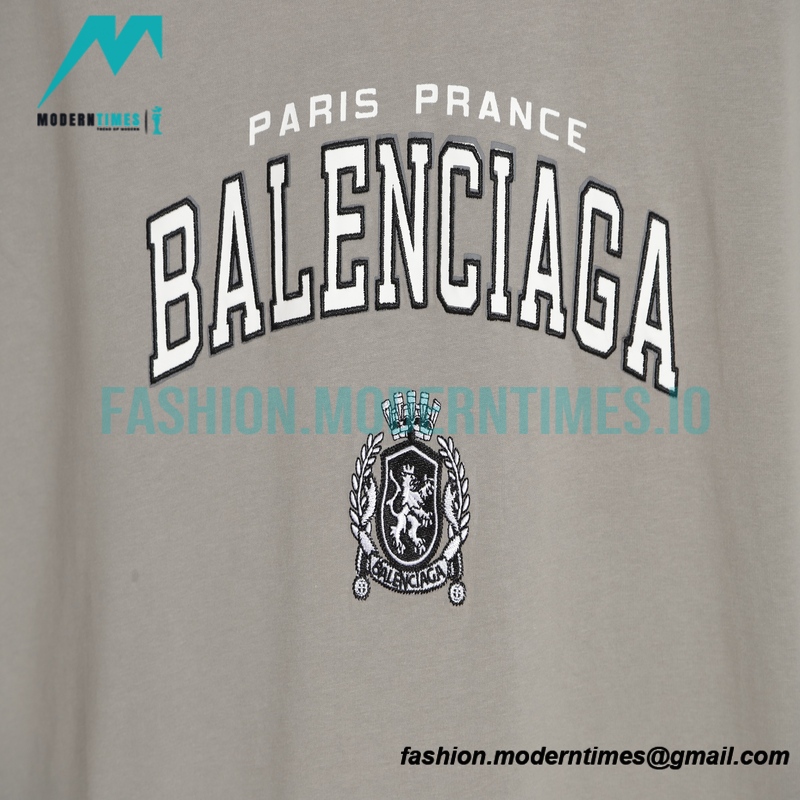 Balenciaga - Wheat Crown Embroidered Short Sleeve T-shirt