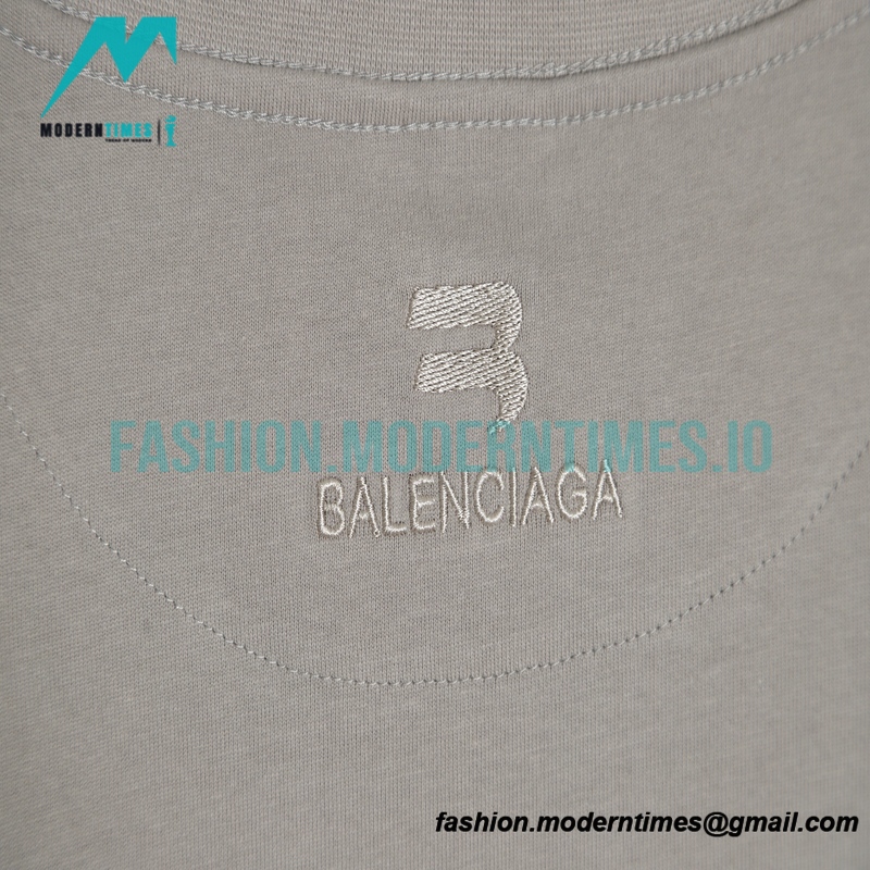 Balenciaga - Wheat Crown Embroidered Short Sleeve T-shirt