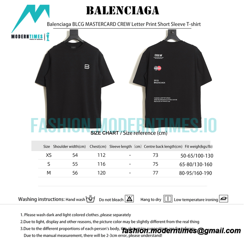 Balenciaga - Mastercard Crew Letter Print Short Sleeve T-shirt