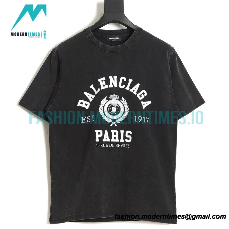 Balenciaga - 22SS Snow Ice Crack Wheat Short Sleeve T-shirt