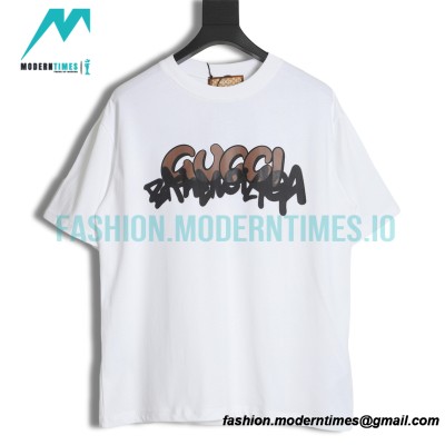 Balenciaga - Gucci Co-branded Graffiti Letter Short Sleeve T-shirt