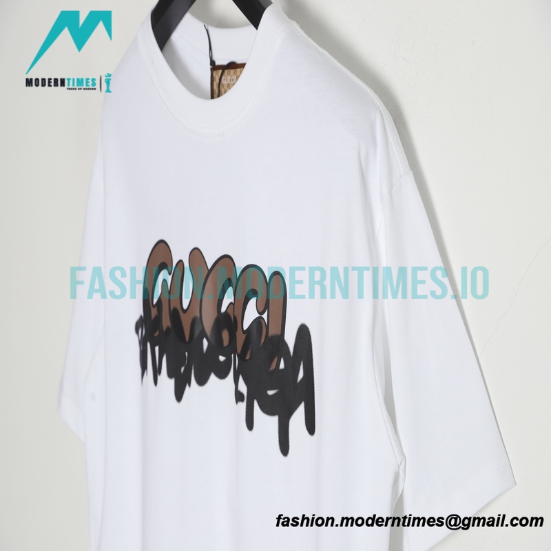 Balenciaga - Gucci Co-branded Graffiti Letter Short Sleeve T-shirt