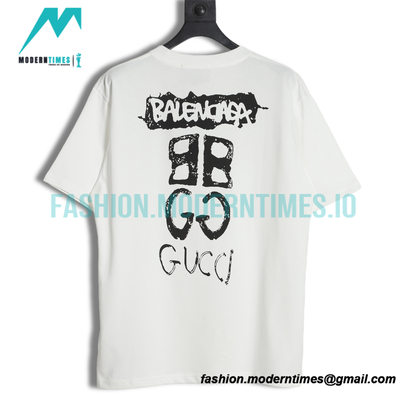 Balenciaga - Gucci Embroidered Graffiti Print Short Sleeve