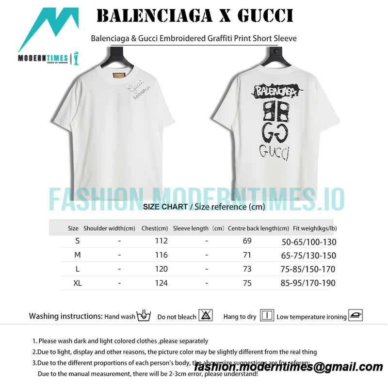 Balenciaga - Gucci Embroidered Graffiti Print Short Sleeve