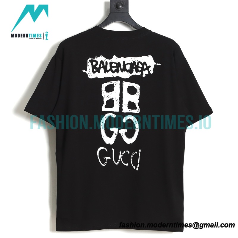 Balenciaga - Gucci Embroidered Graffiti Print Short Sleeve