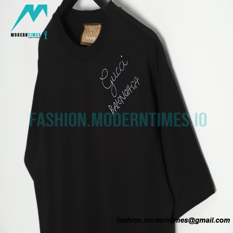 Balenciaga - Gucci Embroidered Graffiti Print Short Sleeve