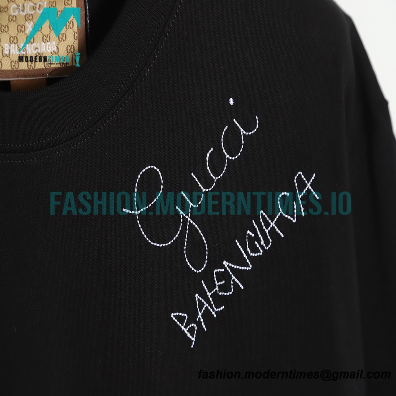 Balenciaga - Gucci Embroidered Graffiti Print Short Sleeve