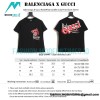 Balenciaga - Gucci Red-White Graffiti Cola Print Short Sleeve