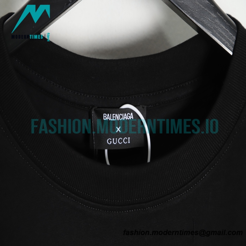 Balenciaga - Gucci Red-White Graffiti Cola Print Short Sleeve